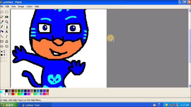how to draw catboy from pj masks in ms paint!!!!!!