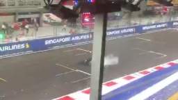 Spikes Backup crashes his Aston Martin AMR23 on his birthday
