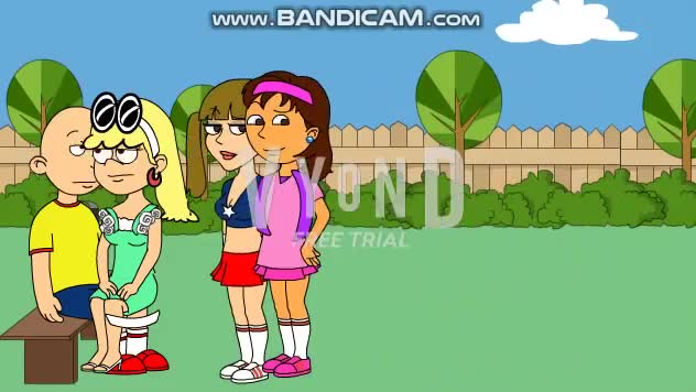 Dora and Stephanie interrupt Caillou's kiss and Gets Grounded BIG TIME