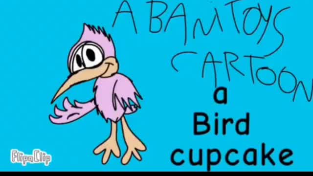 A birdy cartoon: a bird cupcake A birdy cartoon: a bird cupcake