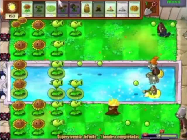 Plantas contra zombies - supervivencia infinita (1/7)