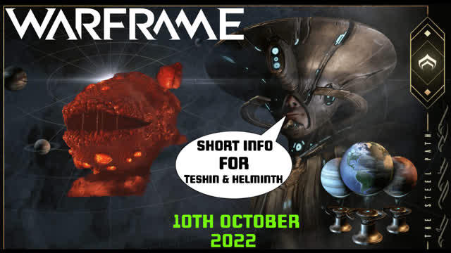 This weeks Teshin and Helmith Invigoration Listings for Warframe 10th October