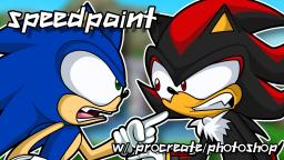 Fake Hedgehogs (Sonic vs. Shadow) - SPEEDPAINT