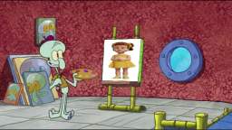 Squidward Messes up his Gabby Gabby Painting due to SpongeBob