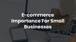 E-commerce Importance For Small Businesses