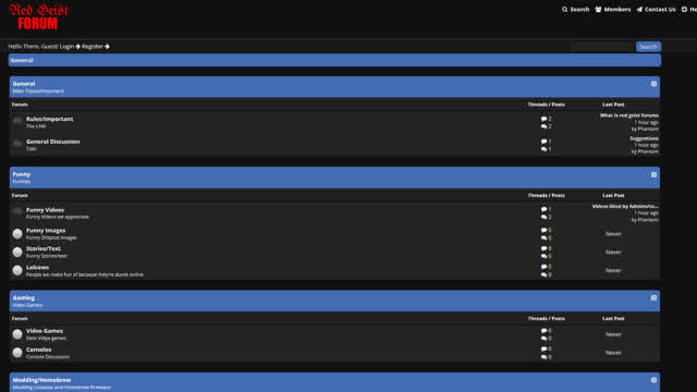 Please use my new forum (redgeist)