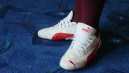 Jana shows her Puma Speed Cat suede white and red