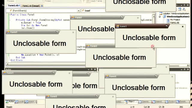 How 2 make an unclosable form in .net