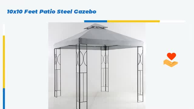 10x10 patio steel sunshade gazebo #outdoorgazebo#canopy#sunshadegazebo