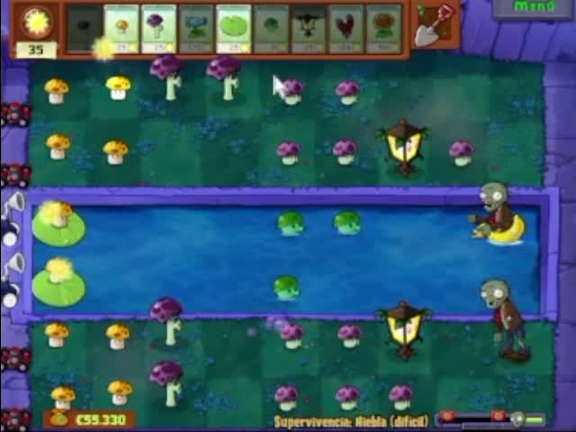 Plantas contra zombies - supervivencia niebla dificil (1/2)