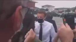 Macron was slapped while talking to citizens