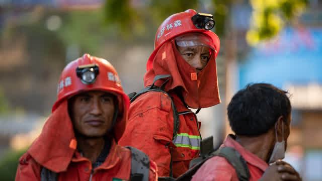 The work of firefighters in China.