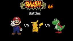 Super Smash Bros 64 Battles #6: Mario vs Pikachu vs Yoshi