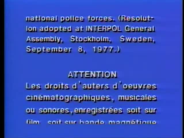 Warner Home Video Canadian Warning Scroll