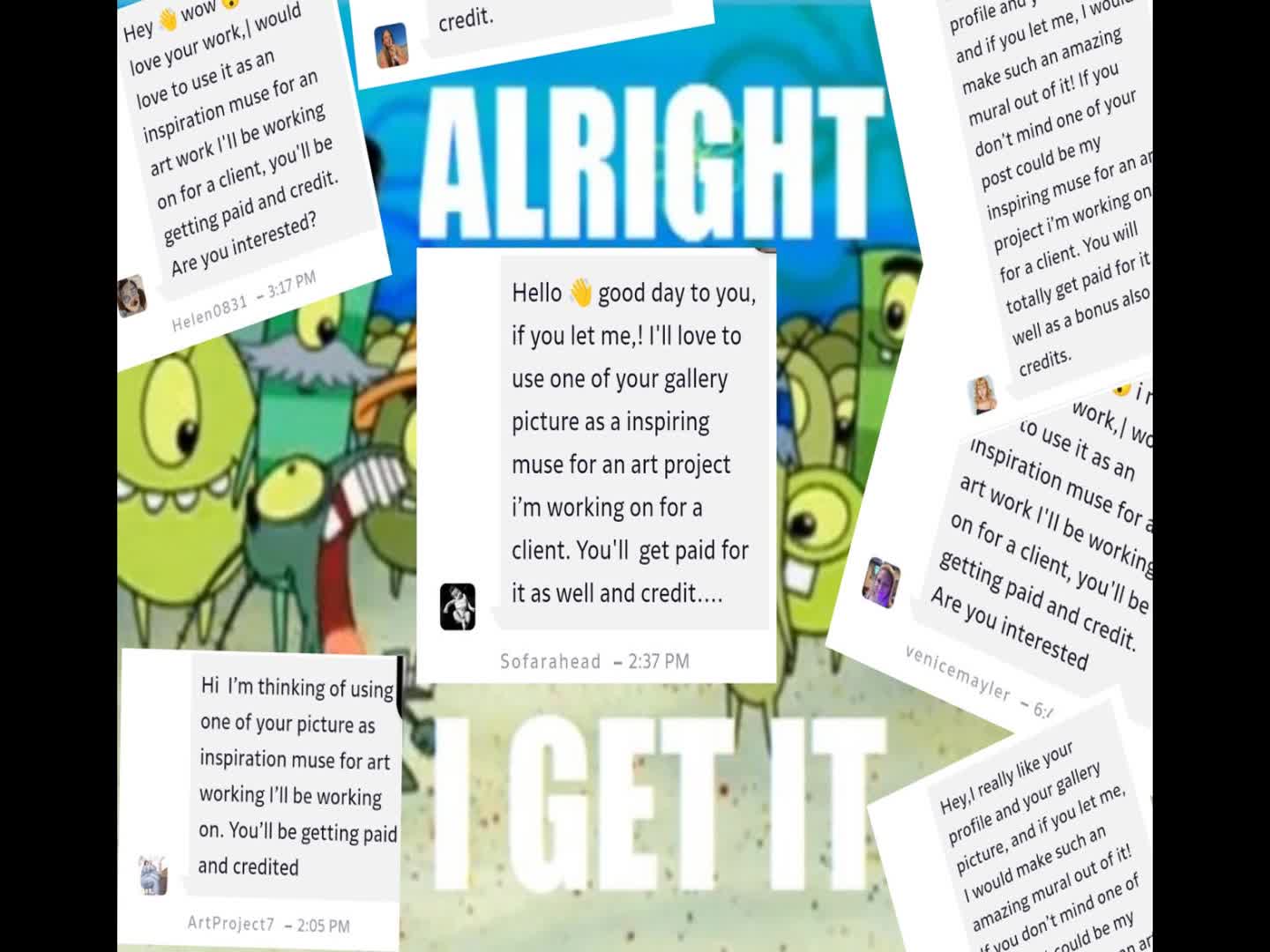 Your Generic DeviantArt Scambot Gets Owned