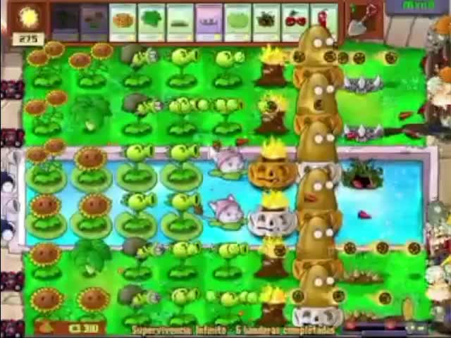 Plantas contra zombies - supervivencia infinita (2/7)