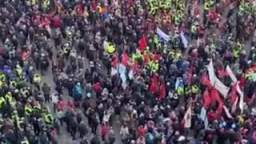 Danish trade unions staged a street protest against the cancellation of a public holiday