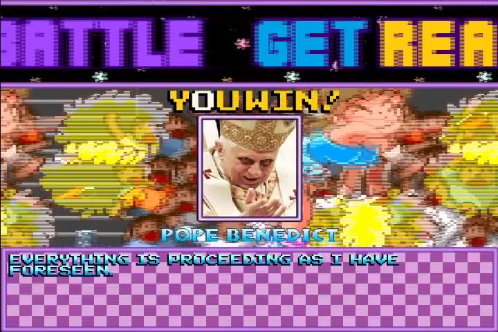 MUGEN (Ikemen GO) COM battle - Pope Benedict vs two Shuh Man (remake battle)