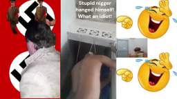 Stupid nigger hangs himself infront of his family! 😹😂🤣