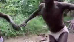 Nigger culture in Africa. Deranged, lowlifes beast.