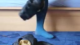 Jana shows her spiike high heel boots black with chain