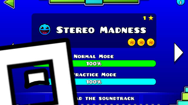 Geometry Dash - Stereo Madness all coins