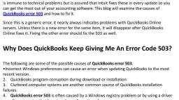 How to Resolve QuickBooks Desktop Update Error 503?