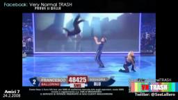 Il volo e la caduta di Gianni Sperti durante una coreografia (Amici 7 - Canale 5 - 24 febbraio 2008)