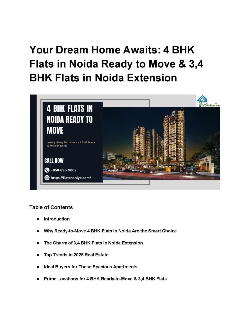 Your Dream Home Awaits_ 4 BHK Flats in Noida Ready to Move & 3,4 BHK Flats in Noida Extension