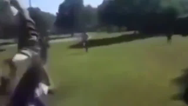 Got his ass beat so hard he started sprinting 😭