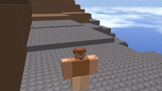 CLimbing big moutain in roblox