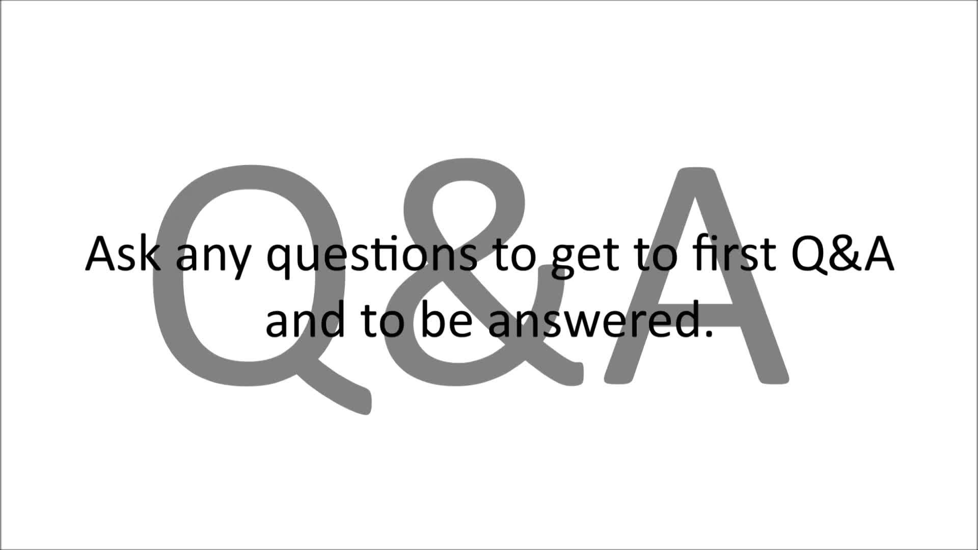 Q&A announce; need comments here