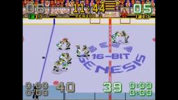 Mario Lemieux Hockey - Brawl - Sega Genesis Gameplay