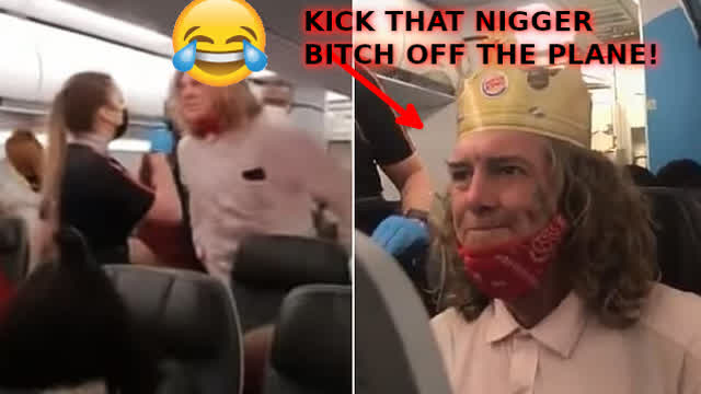Based and redpilled man with Burger King crown says the N-word in airplane