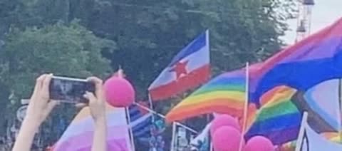 Yugoslavia flag in LGBT parade