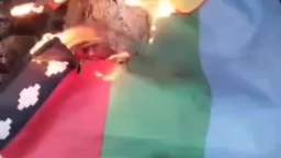 Burning commie-terrorist flag