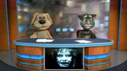 Talking Tom gets scared by The excorist