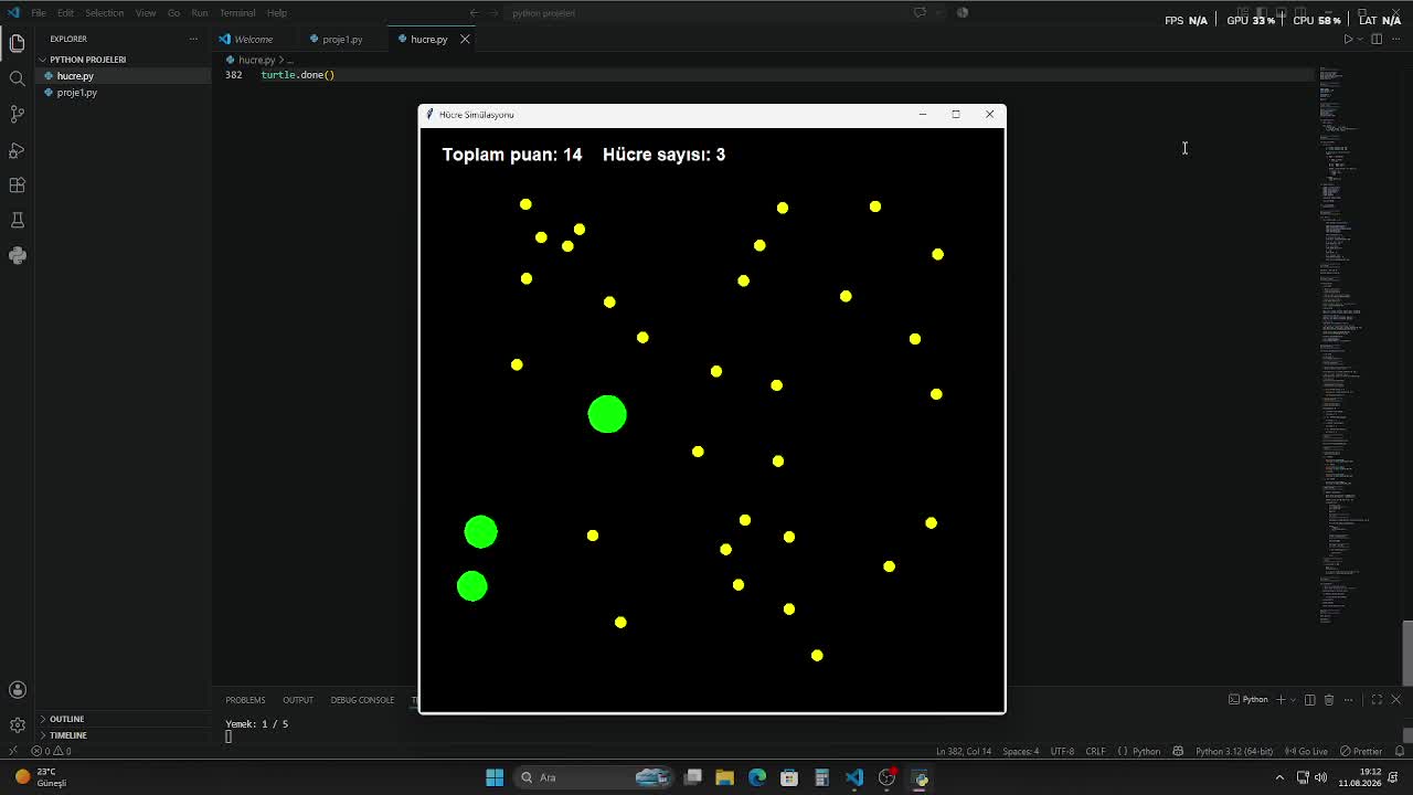 My attempt at a cell algorithm using Python.