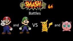 Super Smash Bros 64 Battles #15: Mario and Luigi vs Pikachu and Jigglypuff