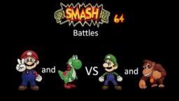 Super Smash Bros 64 Battles #131: Mario and Yoshi vs Luigi and Donkey Kong