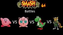 Super Smash Bros 64 Battles #37: Kirby vs Jigglypuff vs Yoshi vs Fox