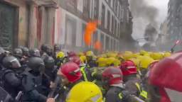 Regional firefighters from the autonomous community of Galicia in Spain staged a protest on Monday a