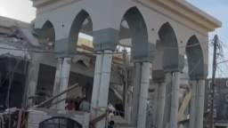 The Khalid ibn al-Walid Mosque was reduced to rubble after an Israeli airstrike on Khan Yunus in the
