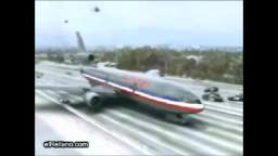 Avión aterrizando encima de un Auto