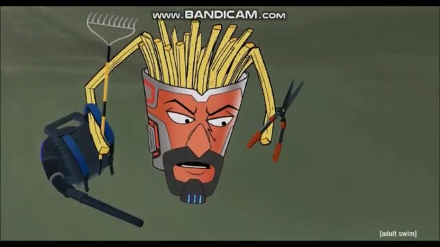 Frylock Defends Master Shake & Meatwad From The Plant Creatures