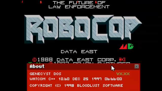 Robocop Arcade to Megadrive Port Demo Played on Genecyst Emulator for MS-DOS
