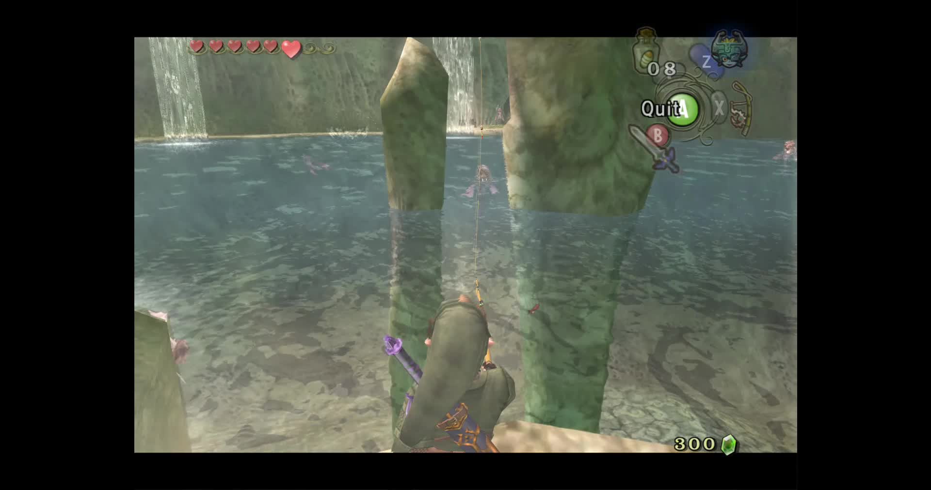 TLOZ Twilight Princess - Pesca relajante en el estanque zora