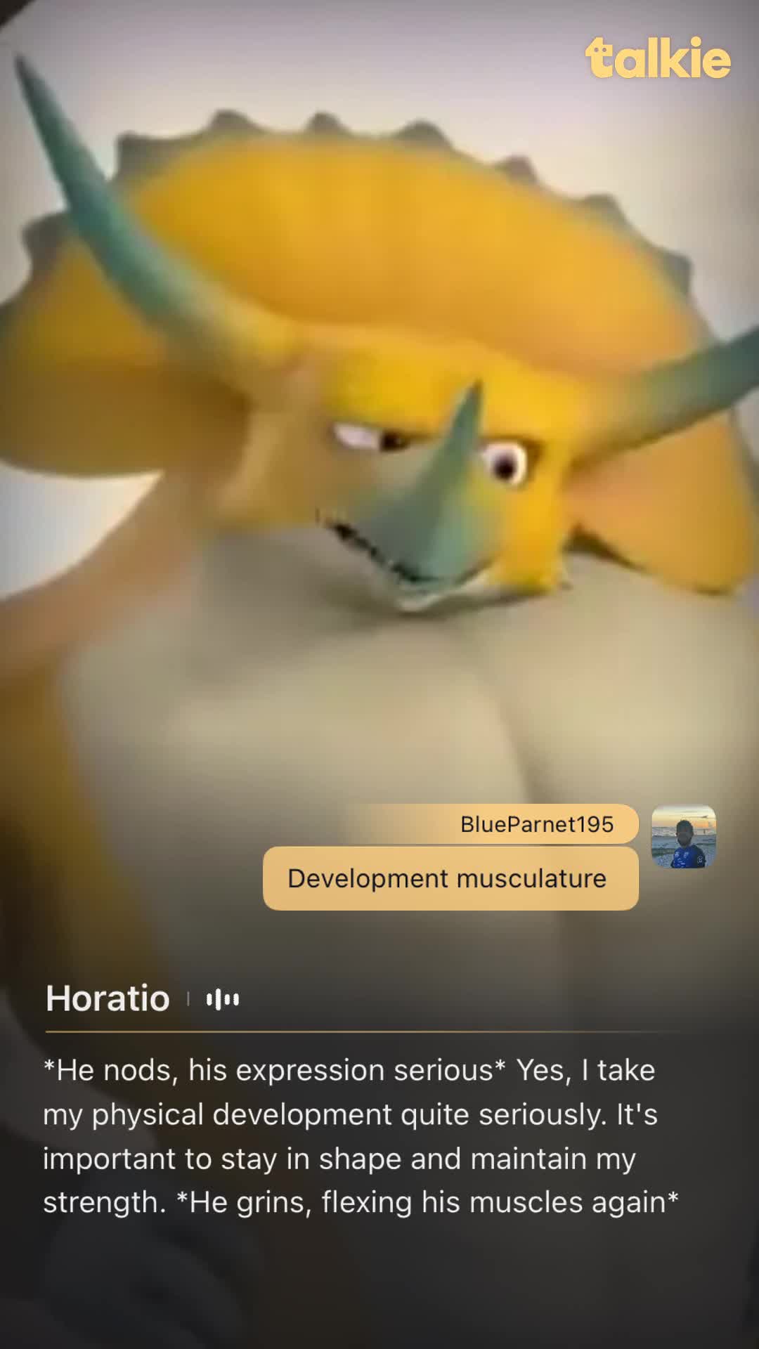Talkie_video_ Horns the muscle loves me ol muscle 💪 like muscular development