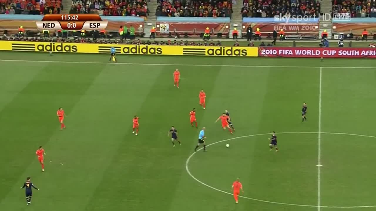 Spain's goals in the 2010 World Cup