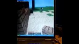 testing miencraft with my new computer and with one hand